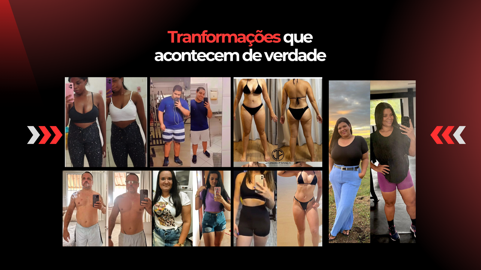 Mosaico de transformações de alunos da consultoria Jadson França